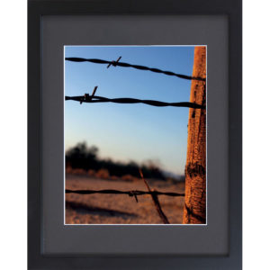 Framed Rustic Decor - Barbed Wire Fence Photograph