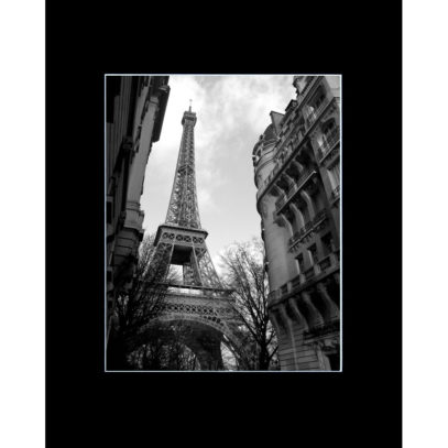 Eiffel Tower Black and White Matted