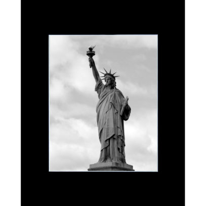 Statue of Liberty Black and White Matted