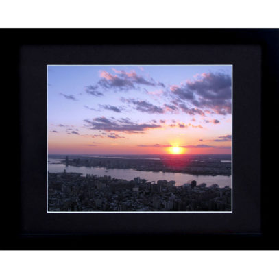 Fine art photograph of the West side of New York from the Empire State Building, at Sunset Framed