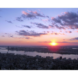 Fine art photograph of the West side of New York from the Empire State Building, at Sunset.