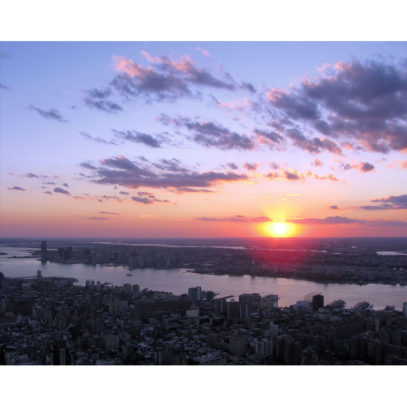 Fine art photograph of the West side of New York from the Empire State Building, at Sunset.