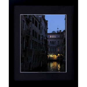 Framed Venetian Canal at Night Italian Decor