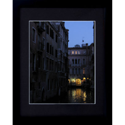 Framed Venetian Canal at Night Italian Decor