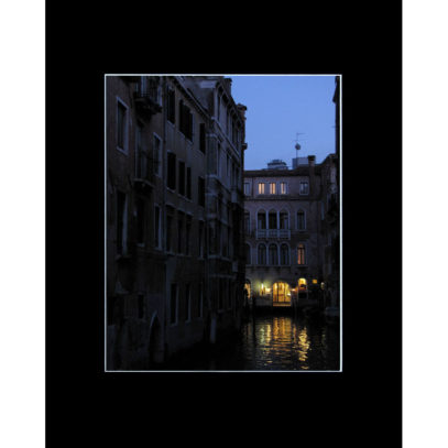 Matted Framed Venetian Canal at Night Italian Decor