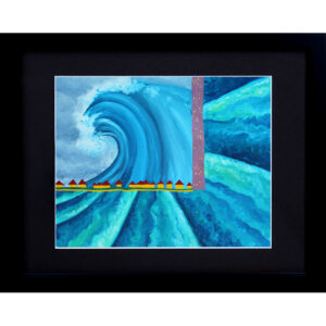 Framed Beach Town Art